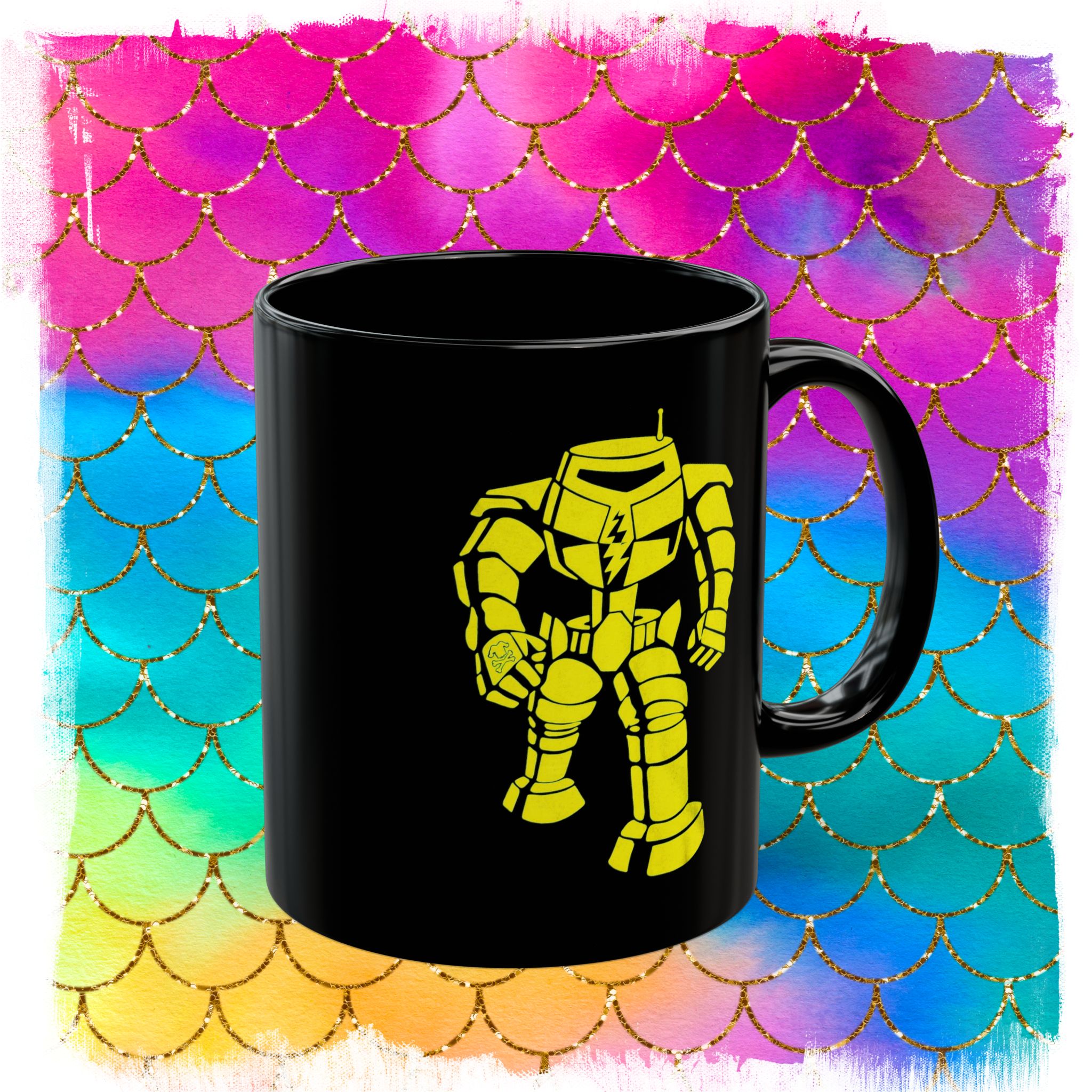 Sheldon Man-Bot Black Coffee Mugs 11oz 15oz - Image 6
