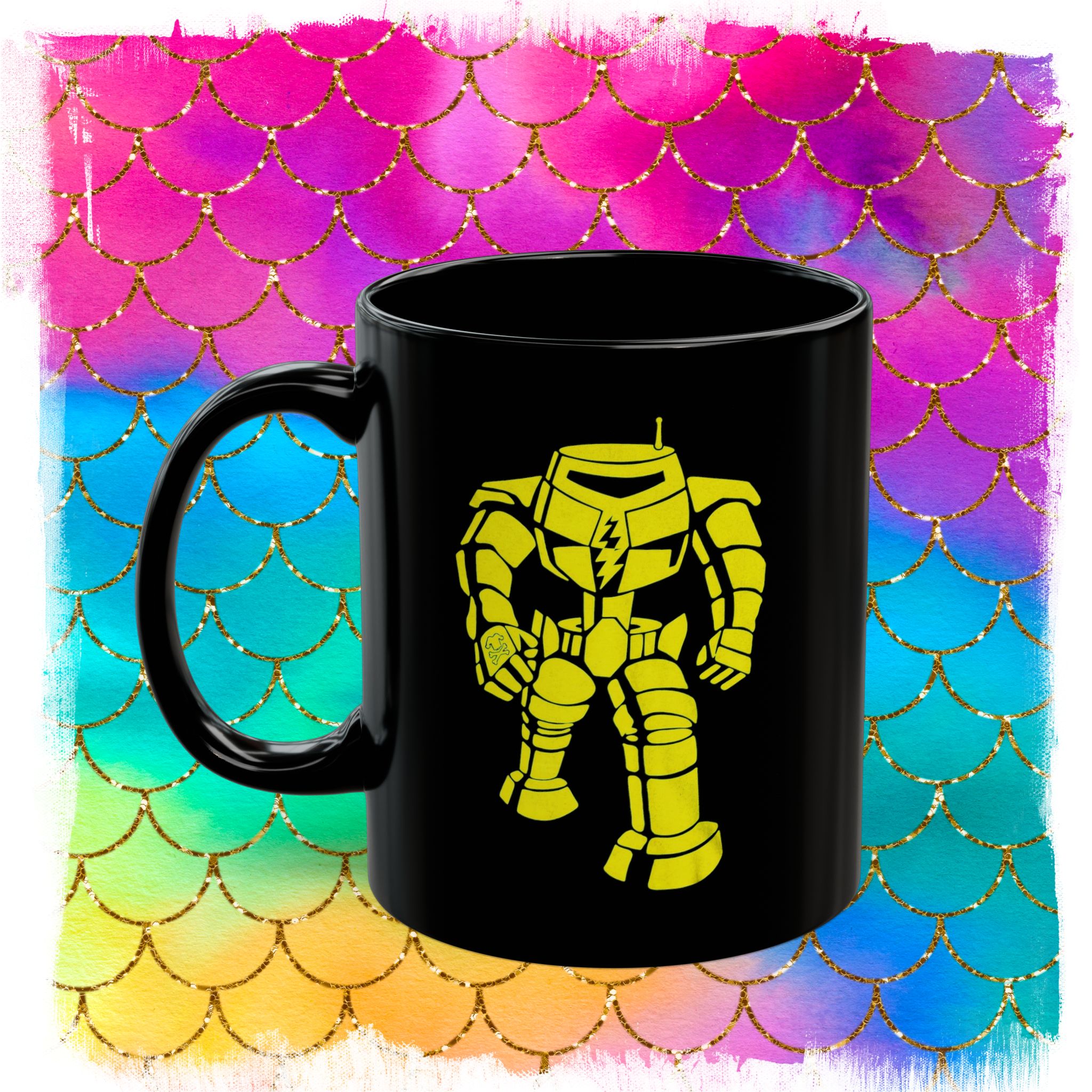 Sheldon Man-Bot Black Coffee Mugs 11oz 15oz - Image 3