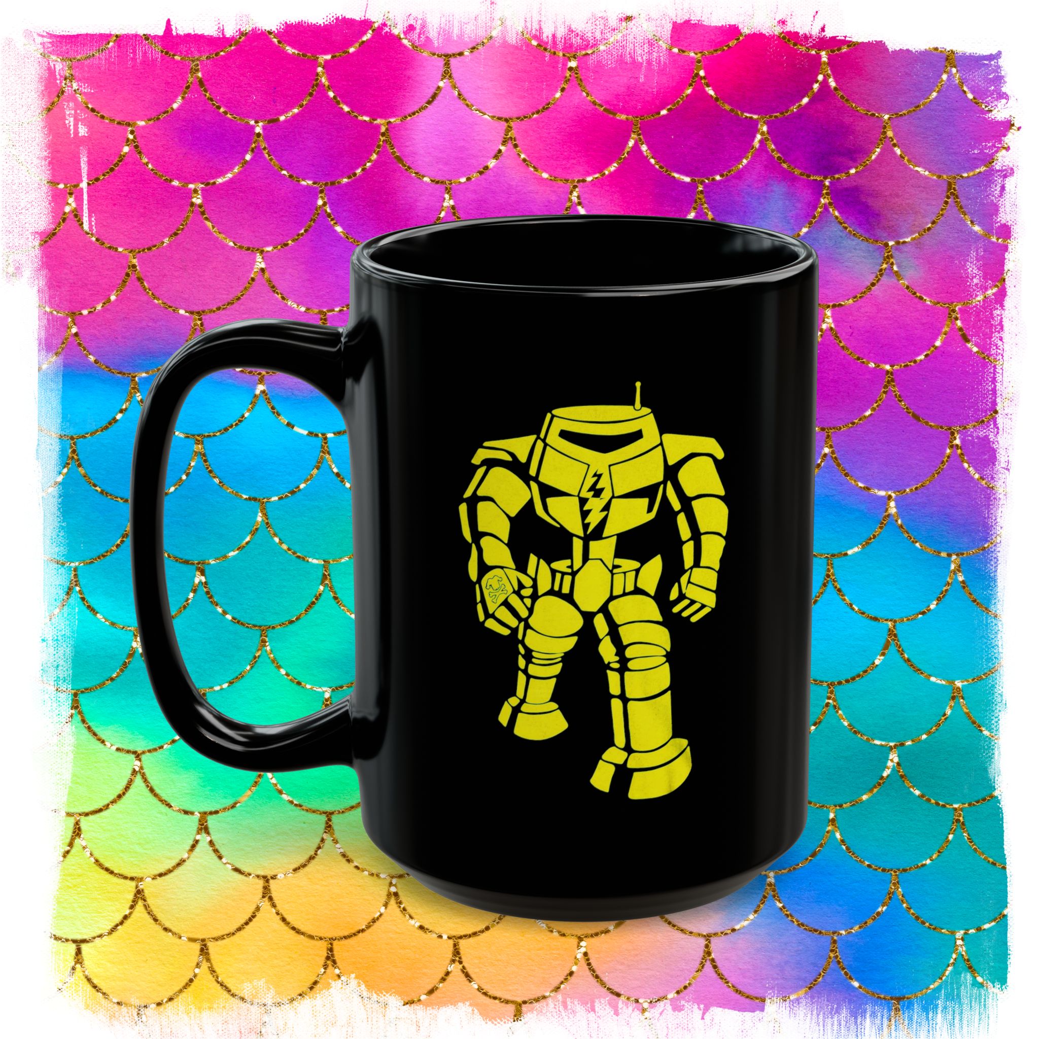 Sheldon Man-Bot Black Coffee Mugs 11oz 15oz - Image 9