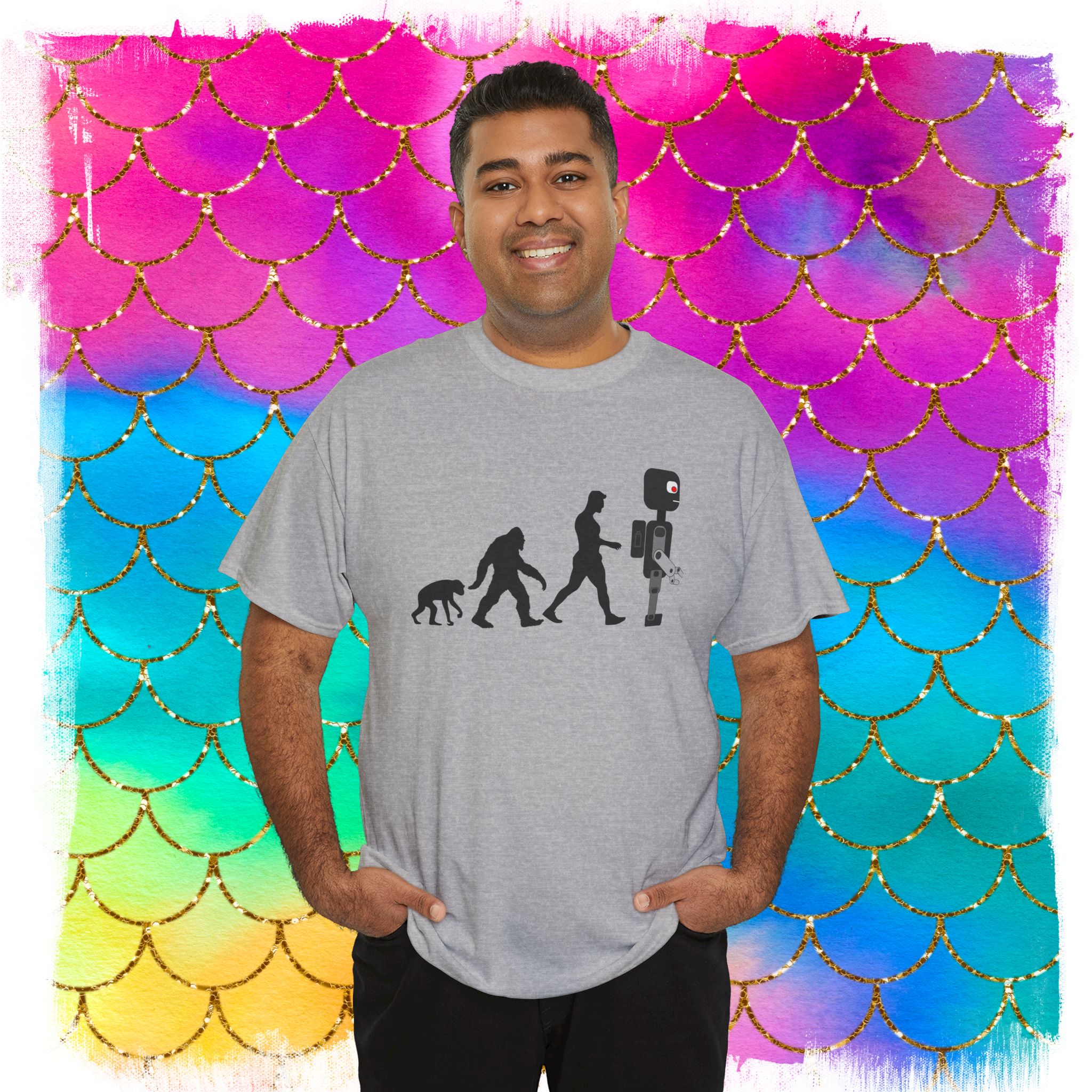 Sheldon Robot Evolution T-Shirt, The March of Progress - Image 4