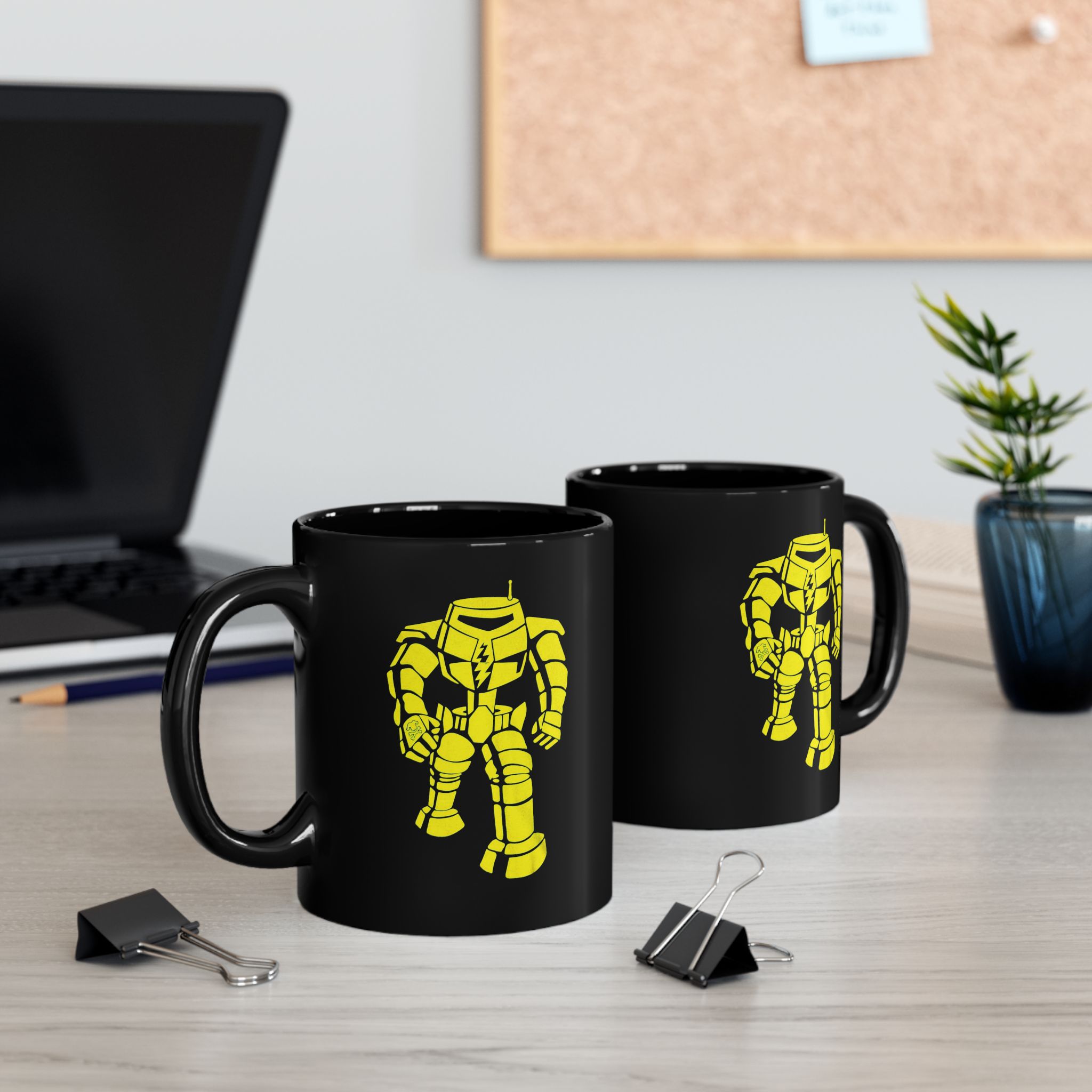 Sheldon Man-Bot Black Coffee Mugs 11oz 15oz - Image 5