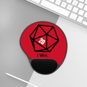 Sheldon D20 Mouse Pad with Wrist Rest, Desk Gift for Gamers