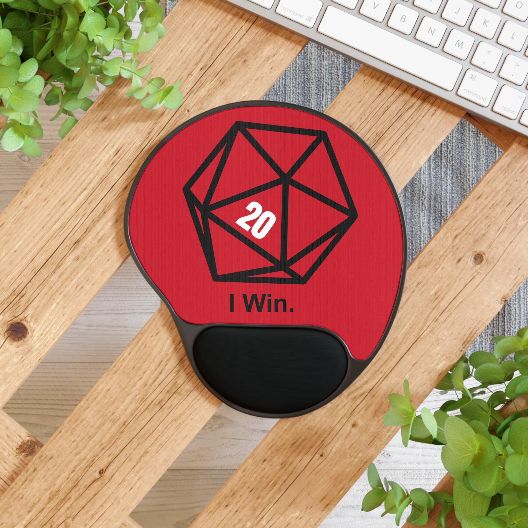 Sheldon D20 Mouse Pad with Wrist Rest, Desk Gift for Gamers